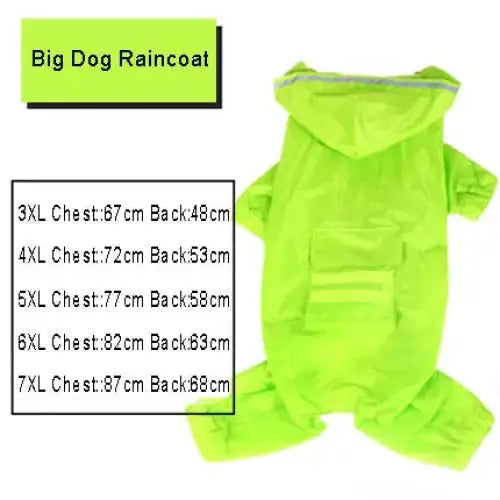 Dog raincoat jumpsuit rain coat for dogs pet cloak labrador waterproof Nexellus