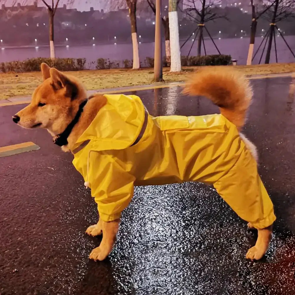 Dog raincoat jumpsuit rain coat for dogs pet cloak labrador waterproof Nexellus