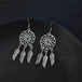 Dream catcher feather turquoise drop earrings Nexellus