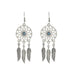 Dream catcher feather turquoise drop earrings Nexellus