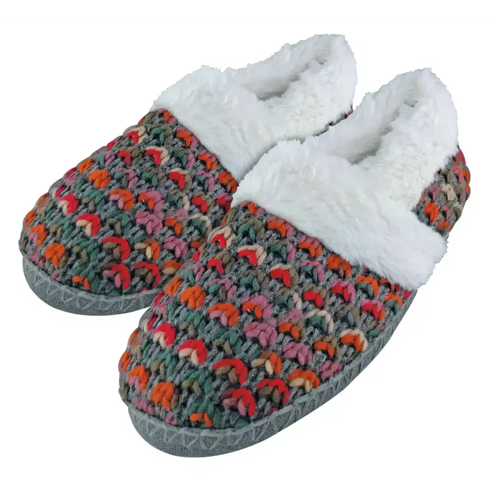 Dunlop - ladies slippers - knitted 8029 (5 uk / brown) Nexellus