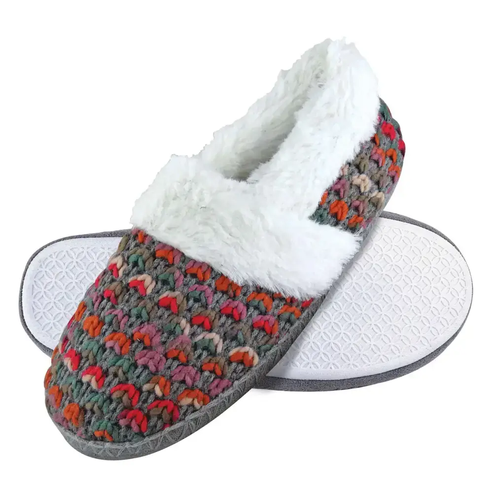 Dunlop - ladies slippers - knitted 8029 (5 uk / brown) Nexellus