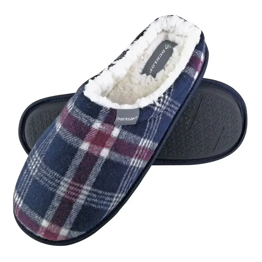 Dunlop - mens slippers - checkered 7179 (11 uk / navy) Nexellus