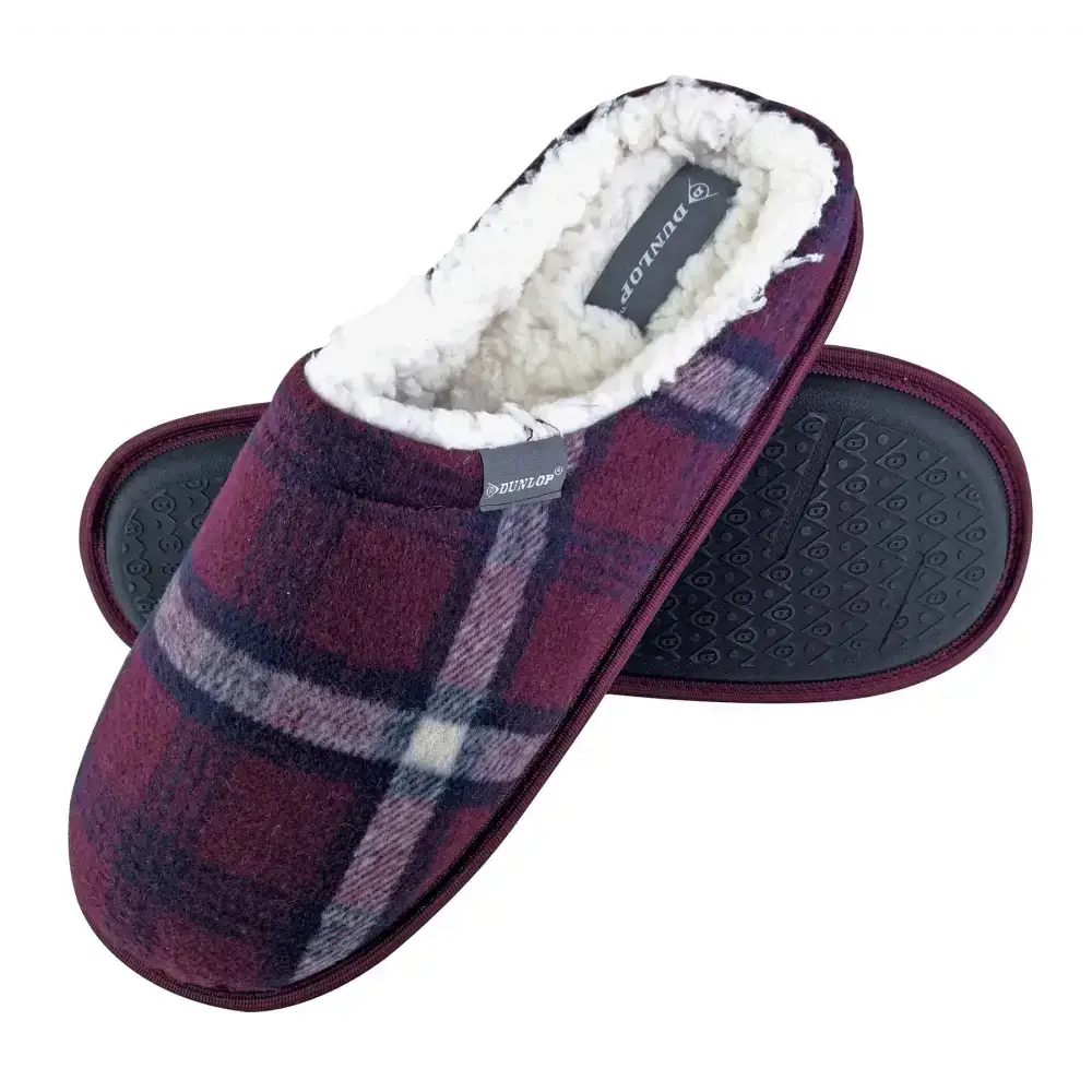 Dunlop - mens slippers - checkered 7179 (7 uk / red) Nexellus