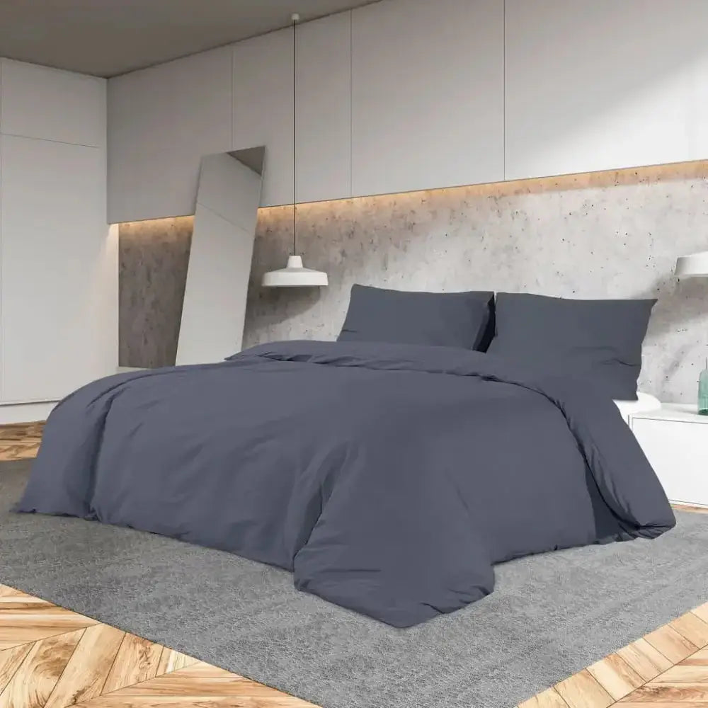 Duvet cover set anthracite 140x200 cm light-weight microfiber Nexellus