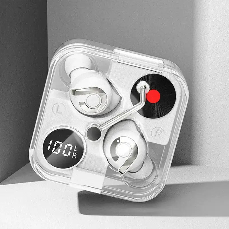 E89 transparent cool wireless bluetooth headphones earplugs black Nexellus