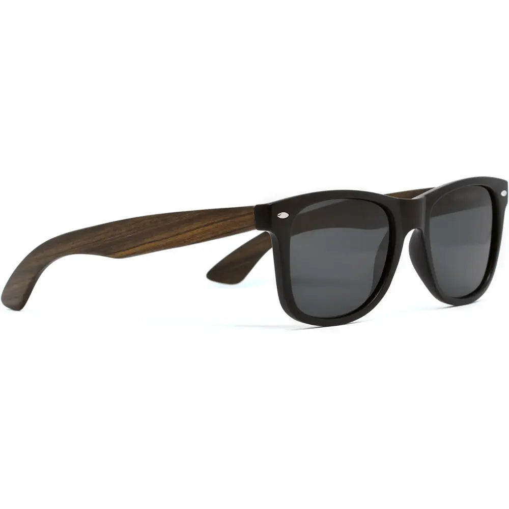 Ebony wood classic style sunglasses with black polarized