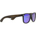 Ebony wood classic style sunglasses with blue mirrored polarized lenses - Nexellus