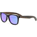 Ebony wood classic style sunglasses with blue mirrored polarized lenses - Nexellus