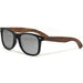 Ebony wood classic style sunglasses with silver mirrored