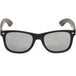 Ebony wood classic style sunglasses with silver mirrored