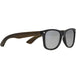 Ebony wood classic style sunglasses with silver mirrored