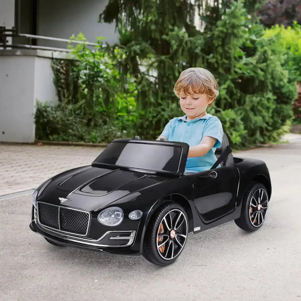 Electric ride-on car w/ led lights music parental remote control black Nexellus