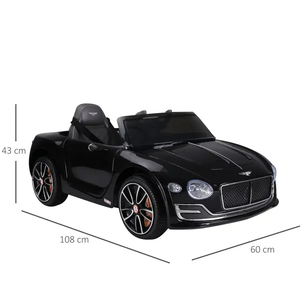 Electric ride-on car w/ led lights music parental remote control black Nexellus