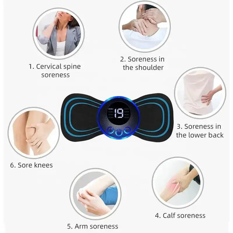 Ems electric pulse neck massager cervical massage patch back sticker Nexellus