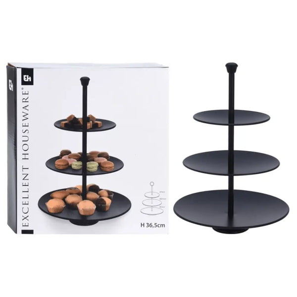 Excellent houseware 3-tier serving stand 36.5 cm matte