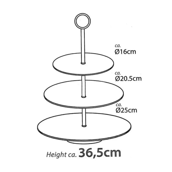 Excellent houseware 3-tier serving stand 36.5 cm stainless