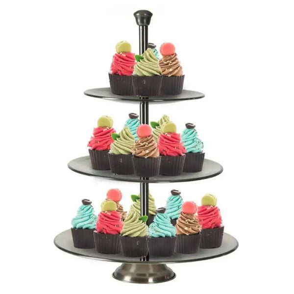 Excellent houseware 3-tier serving stand 36.5 cm stainless