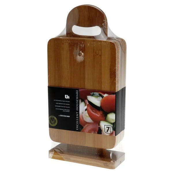 Excellent houseware 7 piece chopping board set with stand