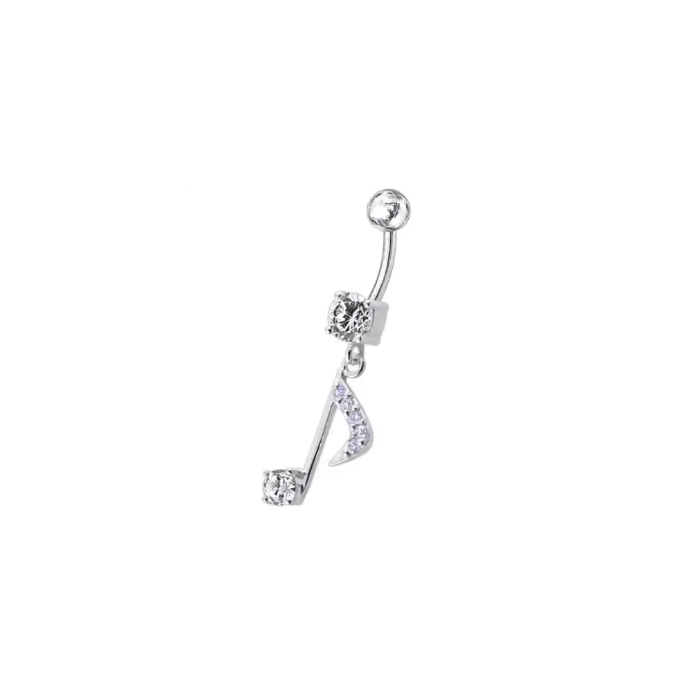 Fancy jeweled silver dangling navel belly ring body jewelry Nexellus