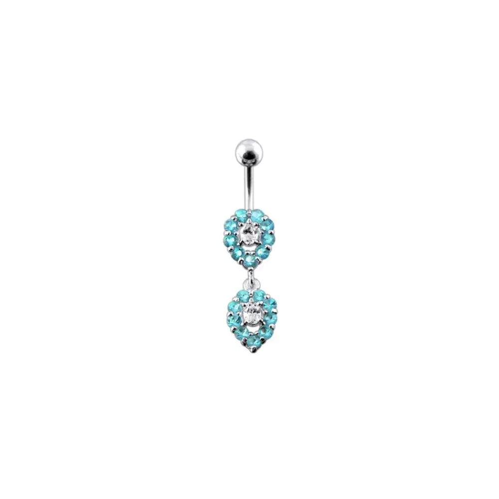 Fancy silver dangling navel ring body jewelry Nexellus