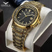 Fashion quartz watch men brand onola luxury retro golden stainless Nexellus