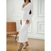 Fashion women's new sexy v-neck hip-hugging long-sleeved dress Nexellus