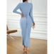 Fashion women's new sexy v-neck hip-hugging long-sleeved dress Nexellus