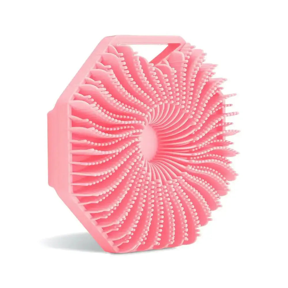 Fish fin shaped shower brush polygonal silicone shower brush hexagonal Nexellus