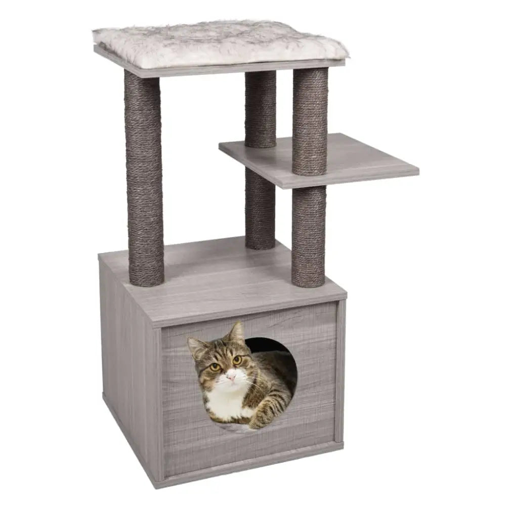 Flamingo cat scratching tree elias 57x40x84 cm grey - Grey