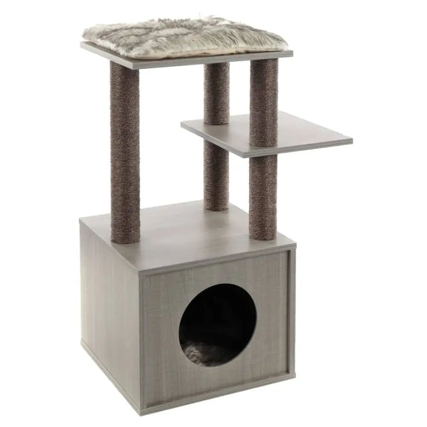 Flamingo cat scratching tree elias 57x40x84 cm grey - Grey