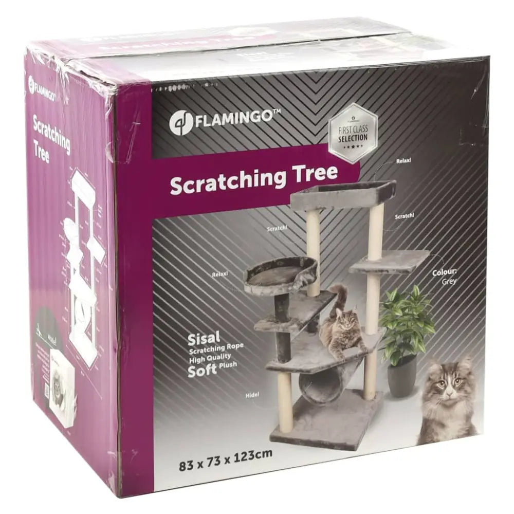 Flamingo cat scratching tree granda 83x73x123 cm grey - Grey