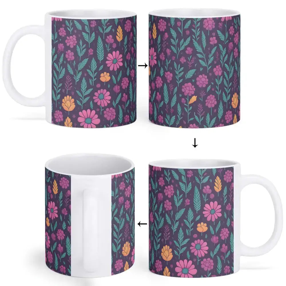 Flowery white mug Nexellus