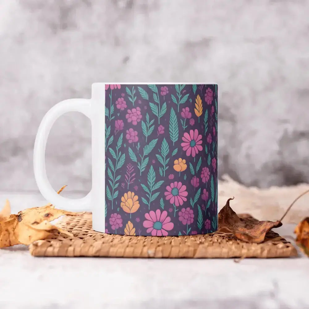 Flowery white mug Nexellus