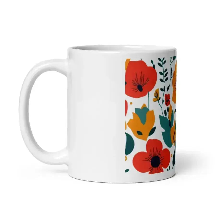 Flowry floral delight: handcrafted mug with unique flower patterns Nexellus