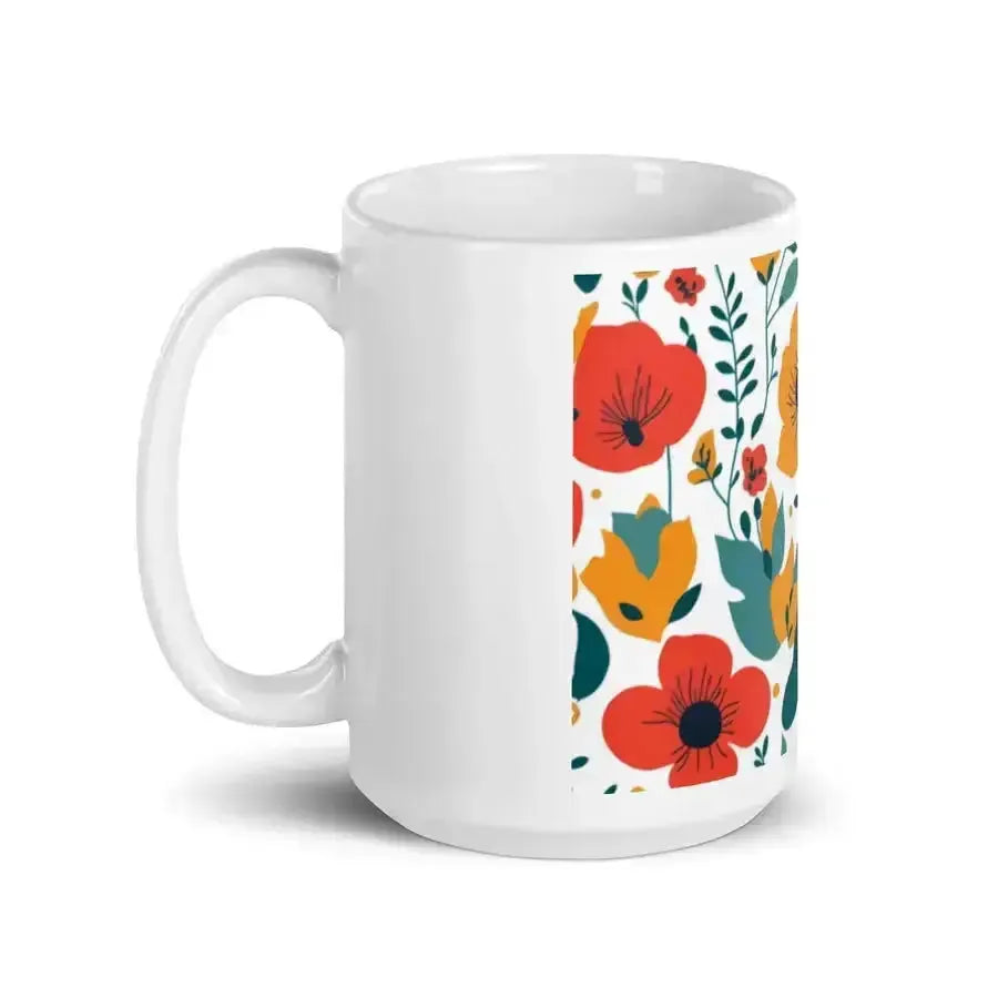 Flowry floral delight: handcrafted mug with unique flower patterns Nexellus