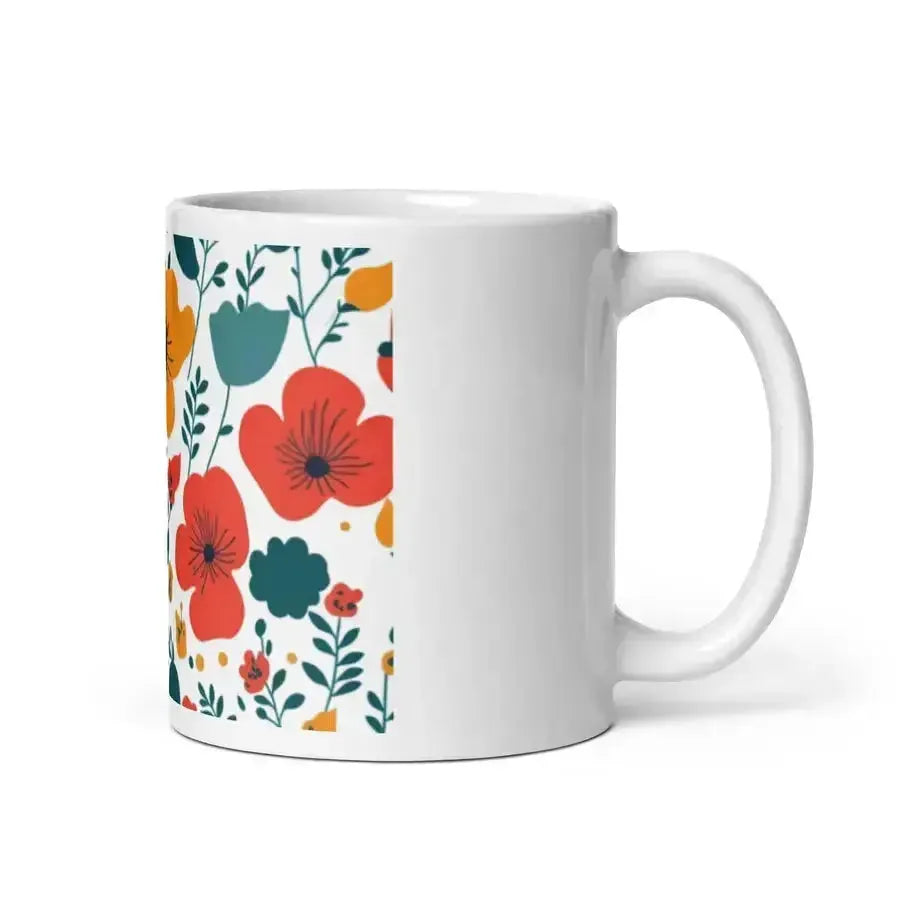 Flowry floral delight: handcrafted mug with unique flower patterns Nexellus