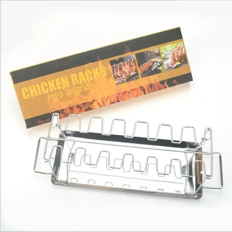 Folding stainless steel grilled chicken leg rack grill bbq grill pan Nexellus