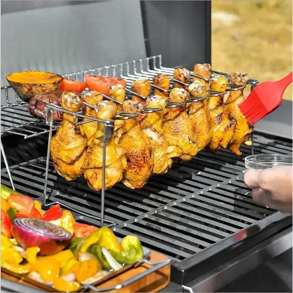 Folding stainless steel grilled chicken leg rack grill bbq grill pan Nexellus