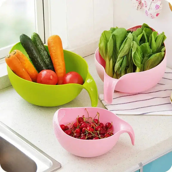 Food grade plastic rice beans peas washing filter strainer green pink Nexellus