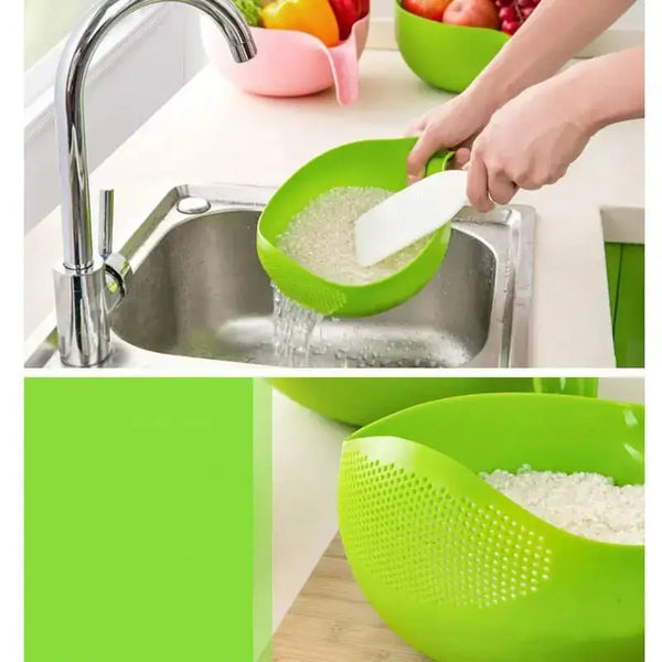 Food grade plastic rice beans peas washing filter strainer green pink Nexellus