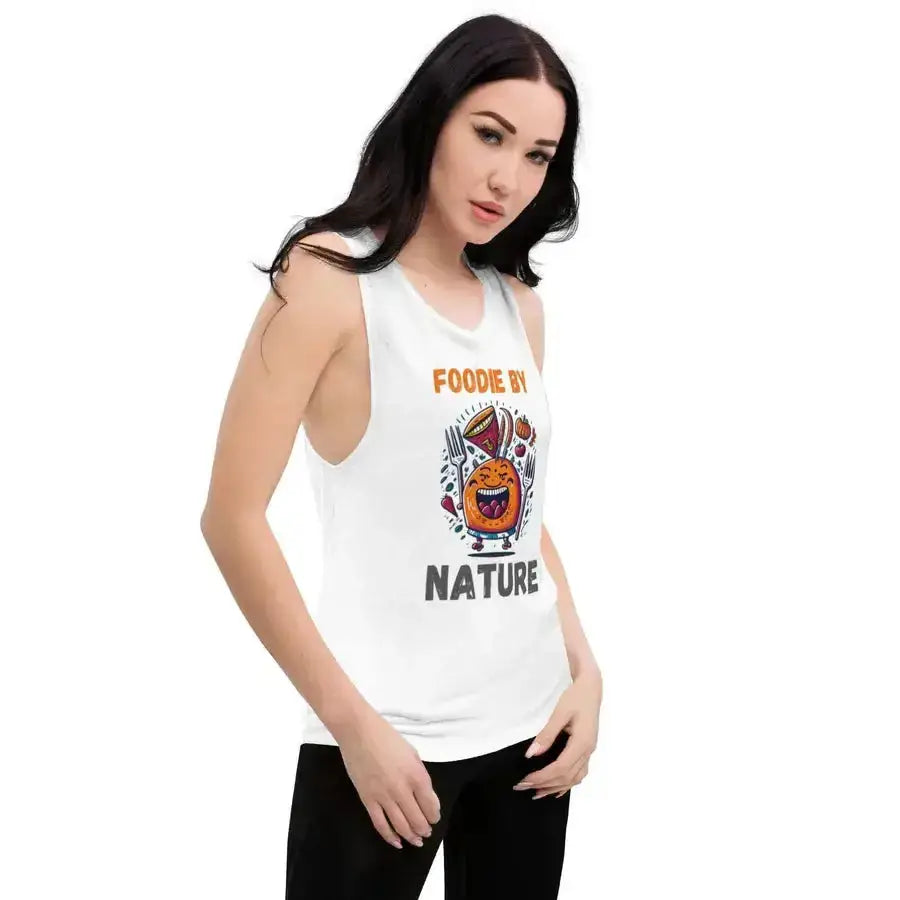 Foodie by nature ladies’ muscle tank Nexellus