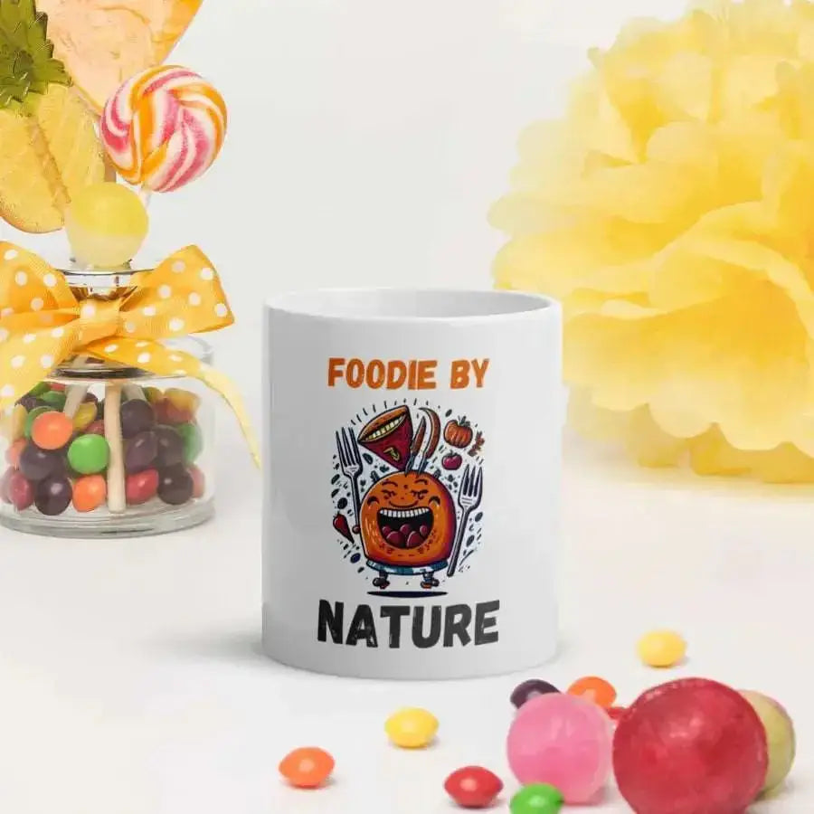 Foody by nature white glossy mug Nexellus