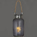 Frosted grey glass lantern with rope detail and led