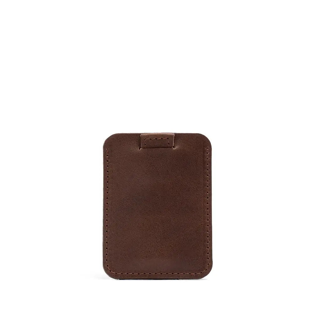 Full-grain leather cardholder - the minimalist - Mahogany