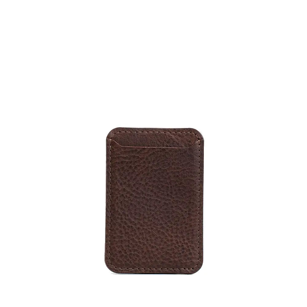 Full-grain leather magsafe wallet - classic - Chocolate