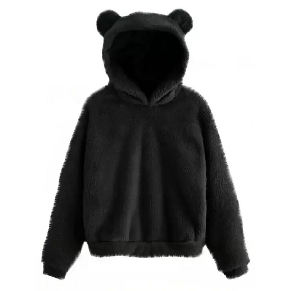 Fur bunny ear hooded warm sweatshirt Nexellus