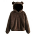 Fur bunny ear hooded warm sweatshirt Nexellus