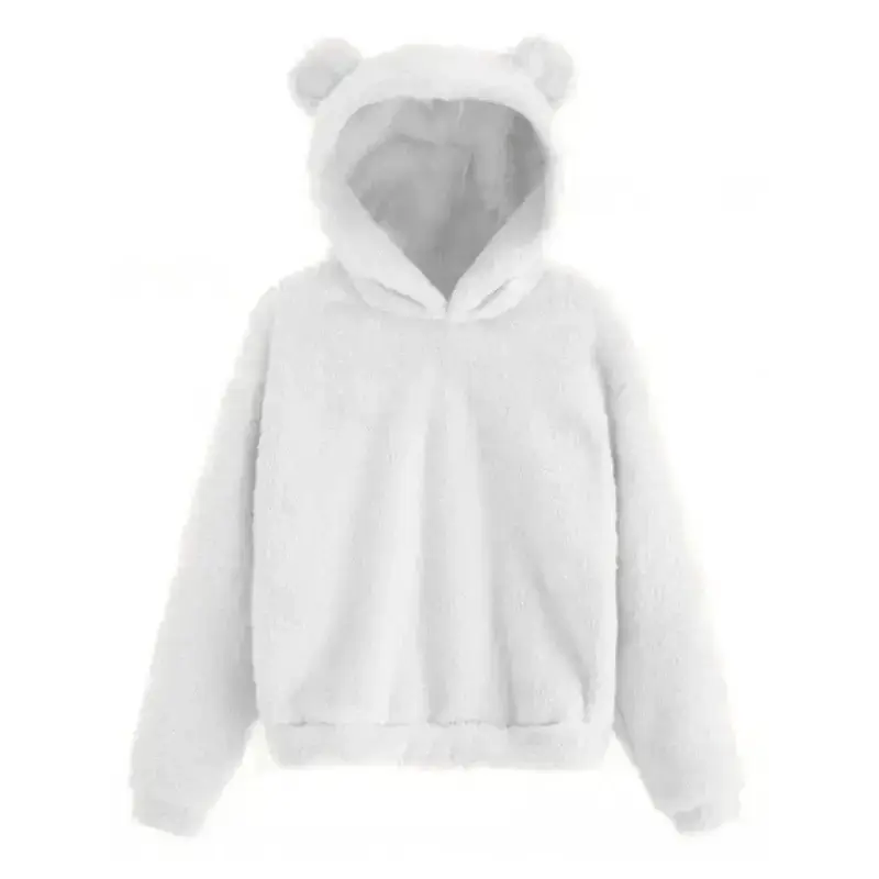 Fur bunny ear hooded warm sweatshirt Nexellus