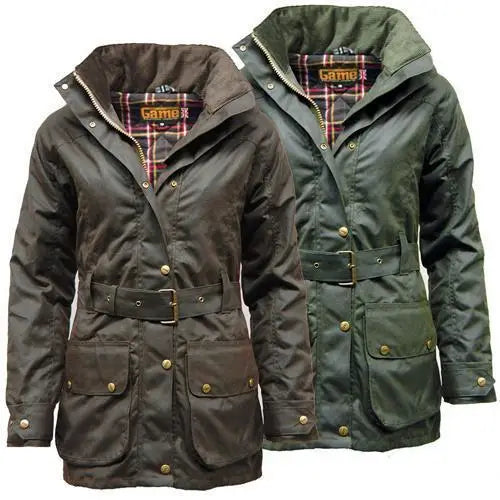 Game cantrell padded antique waxed jacket